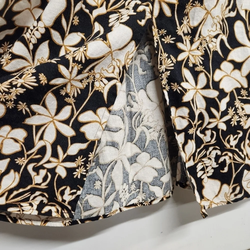 Ava & Viv black cream gold floral linen blend maxi dress with pockets XXL NWT - Picture 3 of 10
